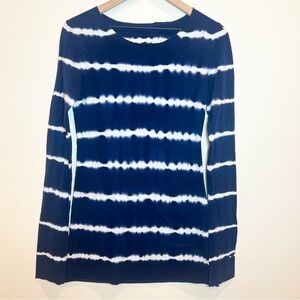 HARD TAIL FOREVER Striped Tie Dye Asymmetric Hem long slouchy top size Medium